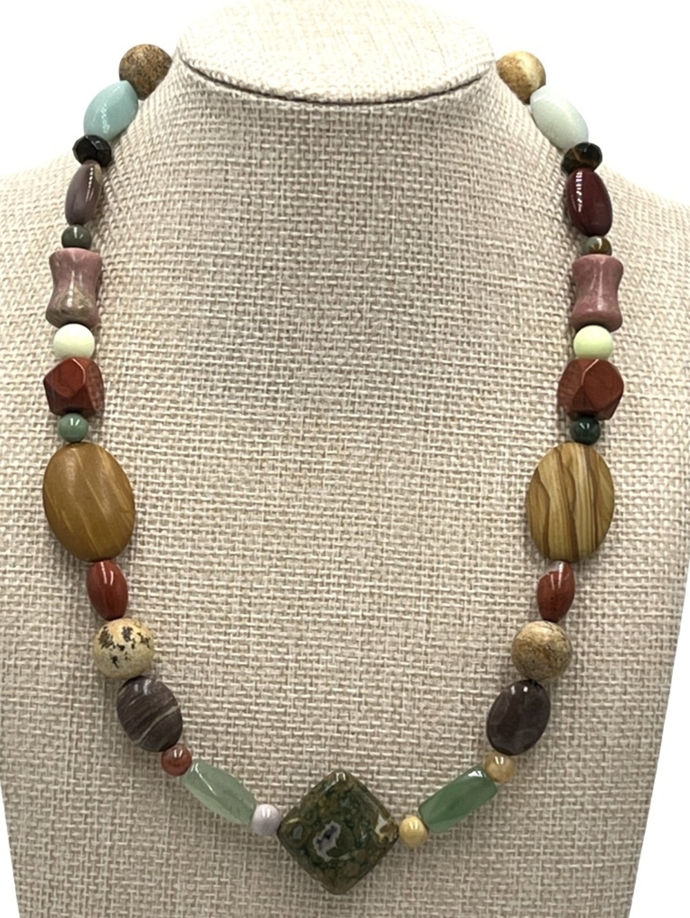 Jay king Green Chalcedony Red Jasper Tigers Eye Rhodolite